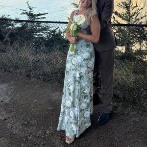 Show Me Your MuMu Green and White Floral Dress